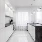 White kitchen with island