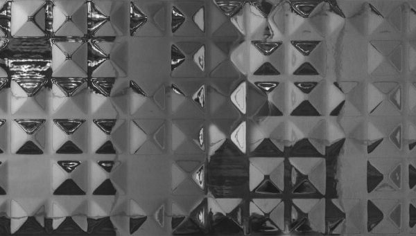 Metalico Diamante Plata Brillo 90x30